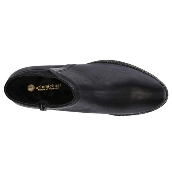 NEW Eric Michael Women Hayley Black Above Ankle Zip Bootie Lined Low Block Heel - Picture 5 of 7